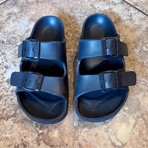 Black Double Strap Sandals
